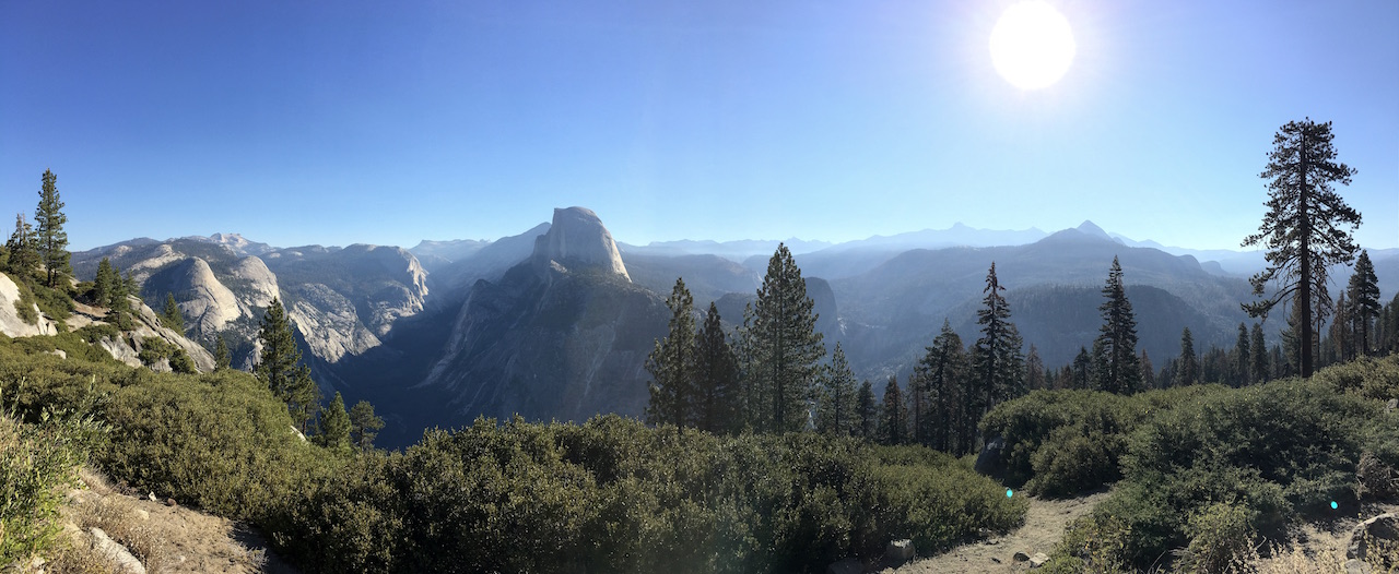 Panoramic view from Glacier Point in Yosemite